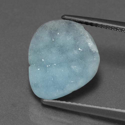 Druse d'hémimorphite turquoise naturelle forme fantaisie, 5,33 ct, opaque