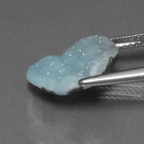Druse d'hémimorphite turquoise naturelle forme fantaisie, 5,33 ct, opaque