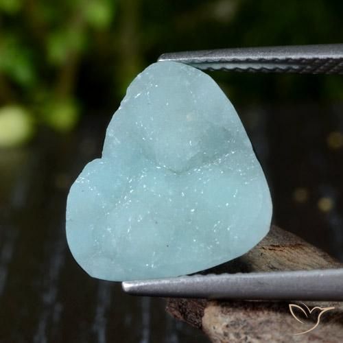 5.62ct Naturel Bleu mousse de mer Hémimorphite Druse, Trillion, Opaque