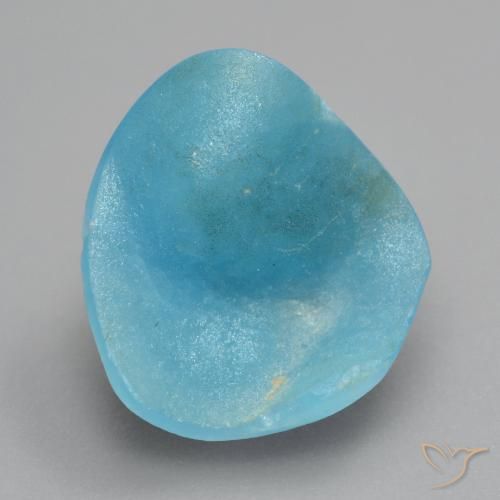 Druse d'hémimorphite bleue naturelle forme fantaisie, 6,97 ct, opaque