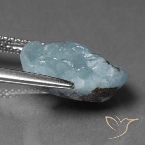 Hémimorphite Druse Vert bleu clair naturelle Fantaisie, 6.34 ct, Opaque