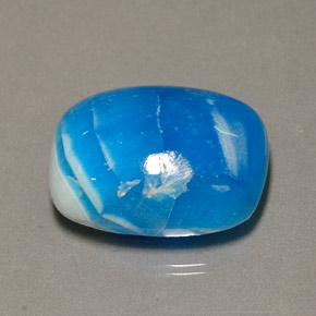 Hémimorphite bleue naturelle coupe coussin, 11,42 ct, opaque
