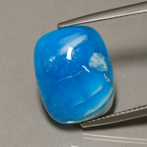 Hémimorphite bleue naturelle coupe coussin, 11,42 ct, opaque
