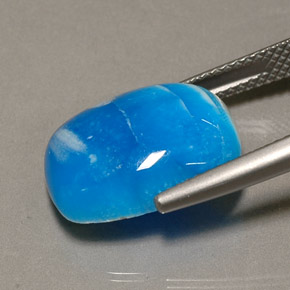 Hémimorphite bleue naturelle coupe coussin, 11,42 ct, opaque