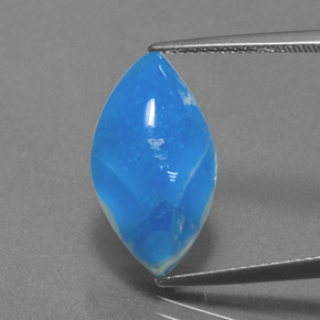 Hémimorphite bleue naturelle marquise, 9,64 ct, opaque