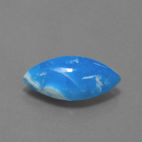 Hémimorphite bleue naturelle marquise, 9,64 ct, opaque