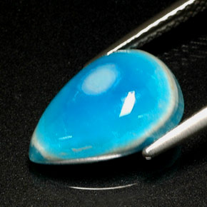 Hémimorphite blanc bleuté naturelle en forme de poire, 4,76 ct, opaque