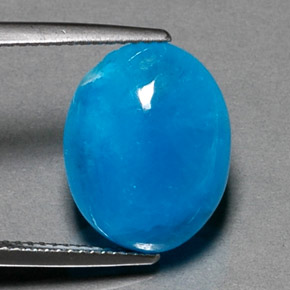 Hémimorphite bleue naturelle coupe ovale, 11,21 ct, opaque