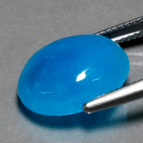 Hémimorphite bleue naturelle coupe ovale, 11,21 ct, opaque