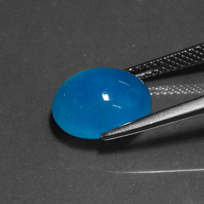 Hémimorphite bleu naturelle coupe ovale, 6,25 ct, opaque