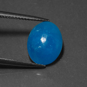 Hémimorphite bleue naturelle coupe ovale, 6,27 ct, opaque