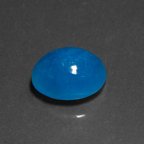 Hémimorphite bleue naturelle coupe ovale, 6,27 ct, opaque