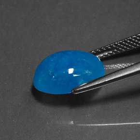 Hémimorphite bleue naturelle coupe ovale, 6,27 ct, opaque
