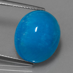Hémimorphite bleue naturelle coupe ovale, 13,48 ct, translucide
