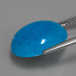 Hémimorphite bleue naturelle coupe ovale, 13,48 ct, translucide