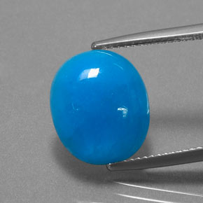 Hémimorphite bleue naturelle coupe ovale, 9,08 ct, translucide