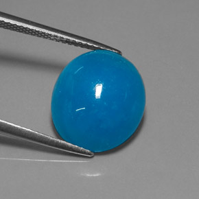 Hémimorphite bleue naturelle coupe ovale, 10,30 ct, translucide