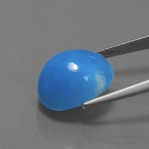 Hémimorphite Blanc bleu naturelle Coupe ovale, 13.12 ct, Opaque