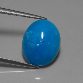 Hémimorphite bleue naturelle coupe ovale, 10,57 ct, translucide