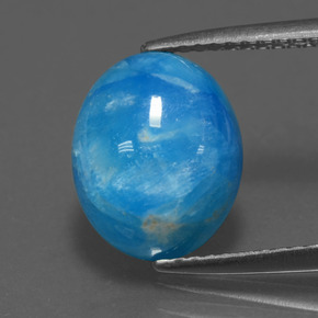 Hémimorphite bleue naturelle coupe ovale, 5,42 ct, opaque