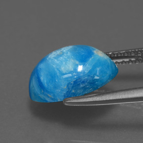 Hémimorphite bleue naturelle coupe ovale, 5,42 ct, opaque