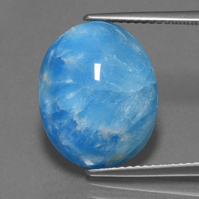 Hémimorphite Blanc bleu naturelle Coupe ovale, 13.34 ct, Opaque