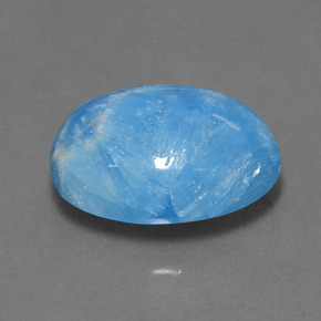 Hémimorphite Blanc bleu naturelle Coupe ovale, 13.34 ct, Opaque