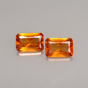 Achetez naturel ct orange grenat hessonite gems, taille émeraude, en provenance madagascar chez gemselect. en stock, livraison internationale!
