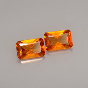Achetez naturel ct orange grenat hessonite gems, taille émeraude, en provenance madagascar chez gemselect. en stock, livraison internationale!