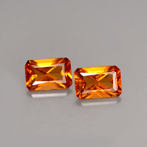 Achetez naturel ct orange grenat hessonite gems, taille émeraude, en provenance madagascar chez gemselect. en stock, livraison internationale!