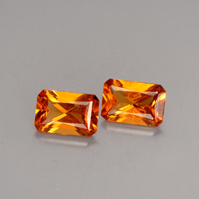 Achetez naturel ct orange grenat hessonite gems, taille émeraude, en provenance madagascar chez gemselect. en stock, livraison internationale!