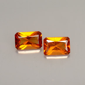 Achetez naturel ct orange grenat hessonite gems, taille émeraude, en provenance madagascar chez gemselect. en stock, livraison internationale!