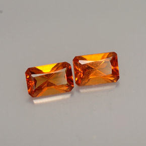 Achetez naturel ct orange grenat hessonite gems, taille émeraude, en provenance madagascar chez gemselect. en stock, livraison internationale!