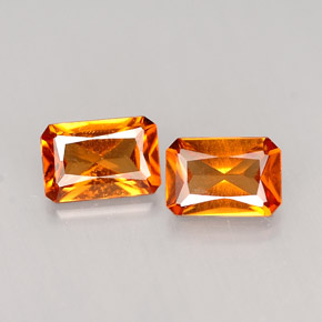 Achetez naturel ct orange grenat hessonite gems, taille émeraude, en provenance madagascar chez gemselect. en stock, livraison internationale!