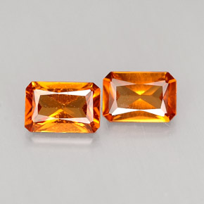 Achetez naturel ct orange grenat hessonite gems, taille émeraude, en provenance madagascar chez gemselect. en stock, livraison internationale!
