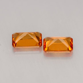 Achetez naturel ct orange grenat hessonite gems, taille émeraude, en provenance madagascar chez gemselect. en stock, livraison internationale!