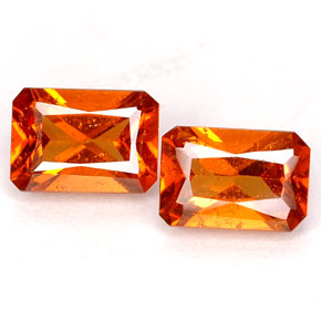 Achetez naturel ct orange grenat hessonite gems, taille émeraude, en provenance madagascar chez gemselect. en stock, livraison internationale!