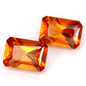 Achetez naturel ct orange grenat hessonite gems, taille émeraude, en provenance madagascar chez gemselect. en stock, livraison internationale!