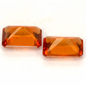 Achetez naturel ct orange grenat hessonite gems, taille émeraude, en provenance madagascar chez gemselect. en stock, livraison internationale!