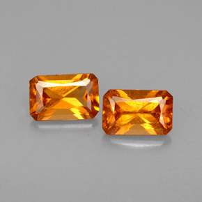 Achetez naturel ct orange grenat hessonite gems, taille émeraude, en provenance madagascar chez gemselect. en stock, livraison internationale!