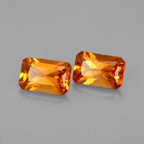 Achetez naturel ct orange grenat hessonite gems, taille émeraude, en provenance madagascar chez gemselect. en stock, livraison internationale!