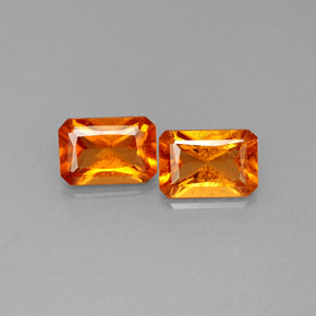 Achetez naturel ct orange grenat hessonite gems, taille émeraude, en provenance madagascar chez gemselect. en stock, livraison internationale!