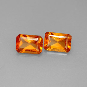 Achetez naturel ct orange grenat hessonite gems, taille émeraude, en provenance madagascar chez gemselect. en stock, livraison internationale!