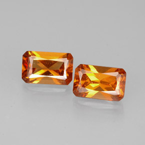Achetez naturel ct orange grenat hessonite gems, taille émeraude, en provenance madagascar chez gemselect. en stock, livraison internationale!