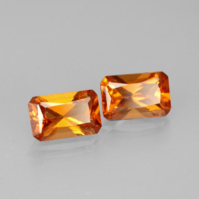 Achetez naturel ct orange grenat hessonite gems, taille émeraude, en provenance madagascar chez gemselect. en stock, livraison internationale!