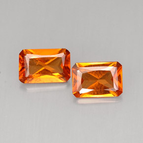 Achetez naturel ct orange grenat hessonite gems, taille émeraude, en provenance madagascar chez gemselect. en stock, livraison internationale!