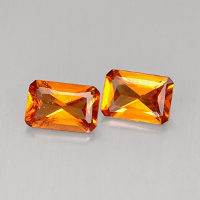 Achetez naturel ct orange grenat hessonite gems, taille émeraude, en provenance madagascar chez gemselect. en stock, livraison internationale!
