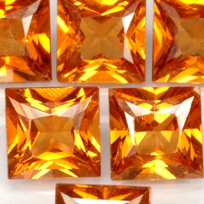 Achetez naturel ct orange mandarine grenat hessonite gems, carré, en provenance madagascar chez gemselect. en stock, livraison internationale!