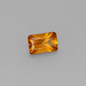 Grenat hessonite orange naturelle taille émeraude, 0,61 ct, VS
