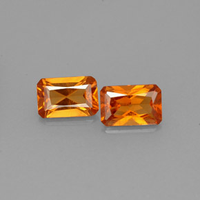 Achetez naturel ct orange grenat hessonite gems, taille émeraude, en provenance madagascar chez gemselect. en stock, livraison internationale!